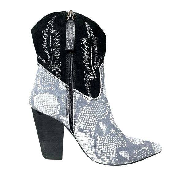 Dingo Women’s Calico Snakeskin Leather Western Style Boots Black/Gray Size 9M - Picture 4 of 8